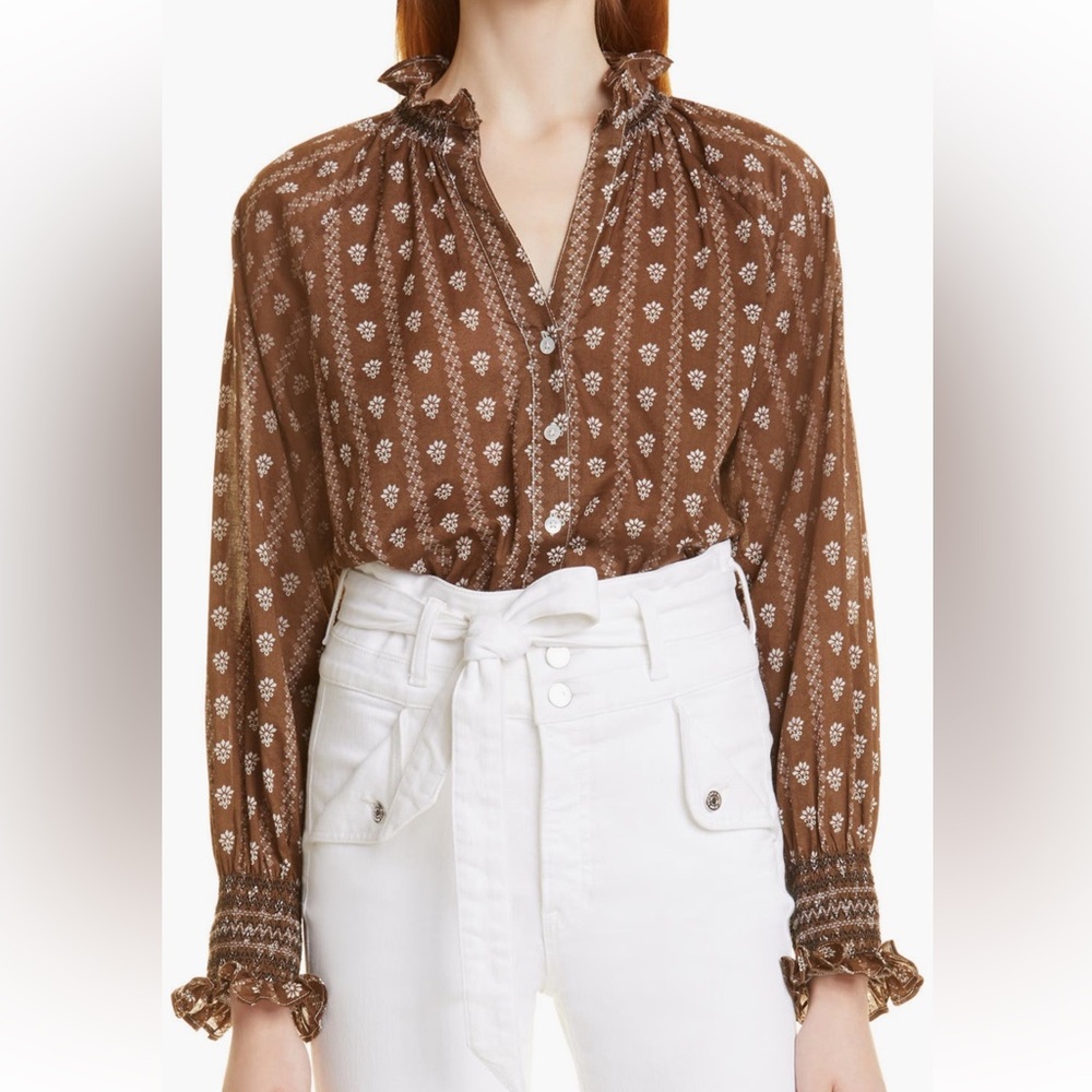 Veronica Beard Marcella Floral Cotton Shirt